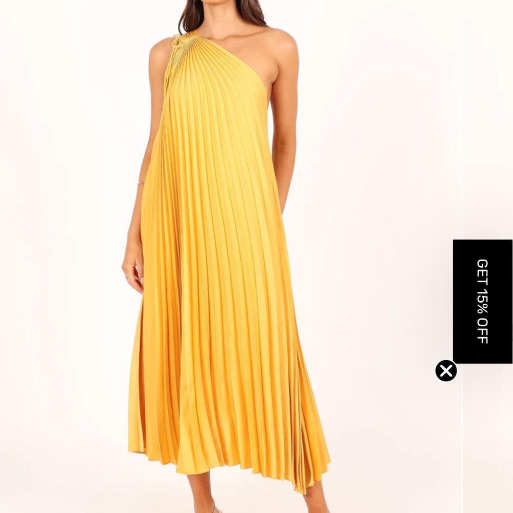 Petal & Pup Cali One Shoulder Midi Dress - Saffron